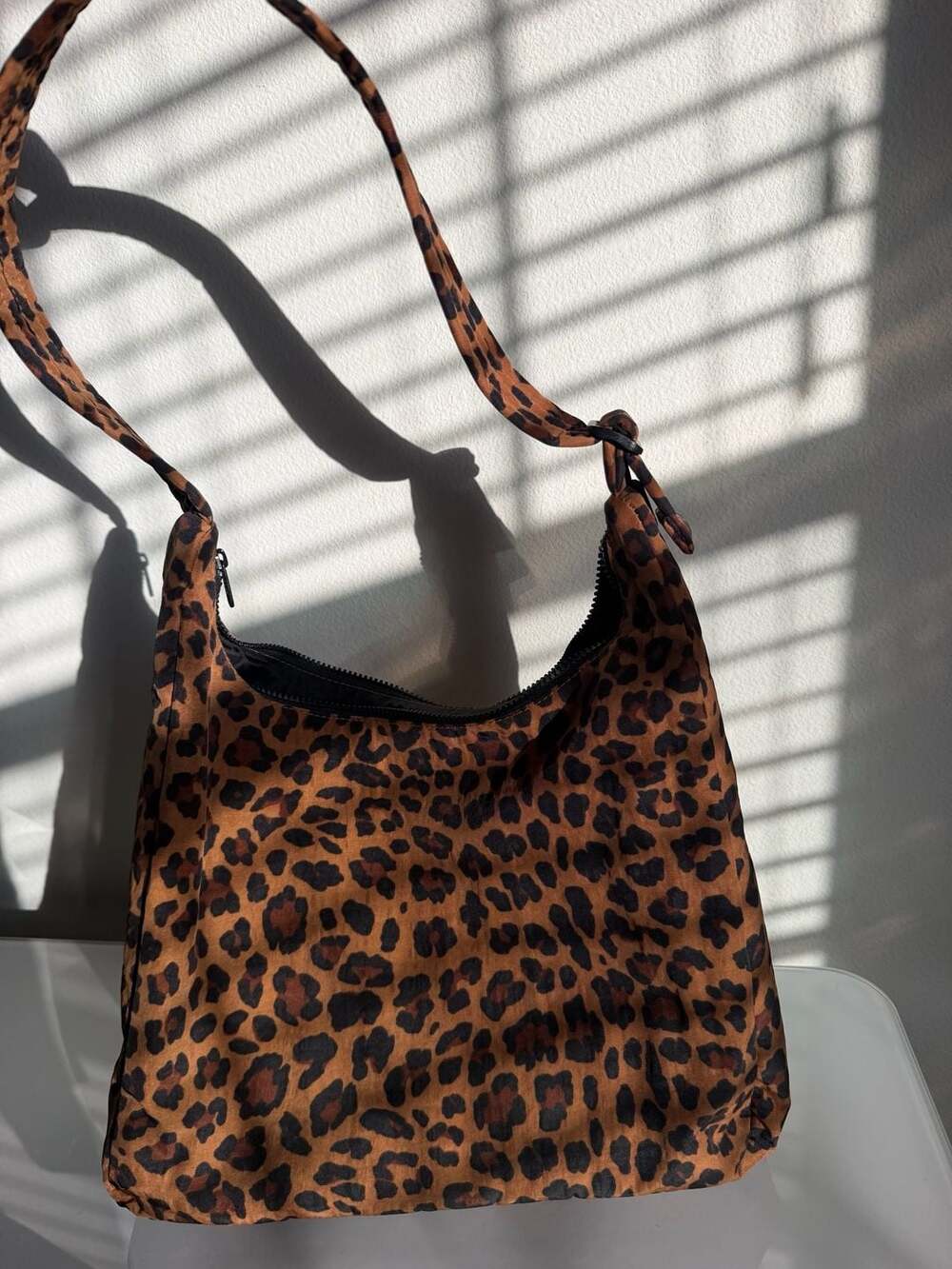 Baggu Leopard Nylon Large Shoulder Bag